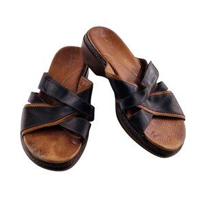 Clarks Womens Leather Slide Sandals Size 8.5